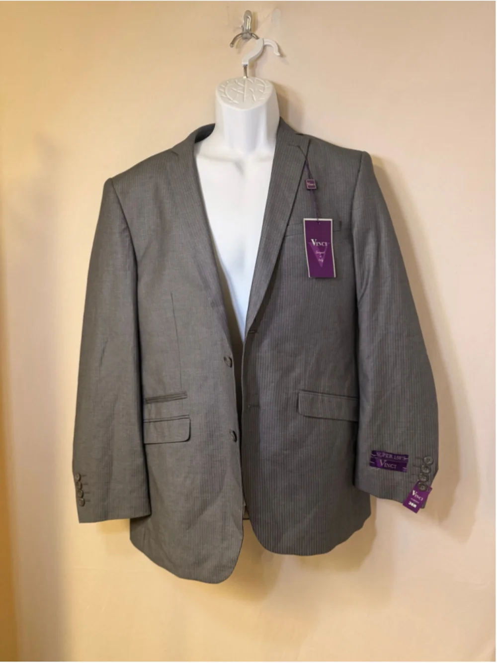 Men’s Vinci Slim Fit Sport Coat Blazer 38R Gray